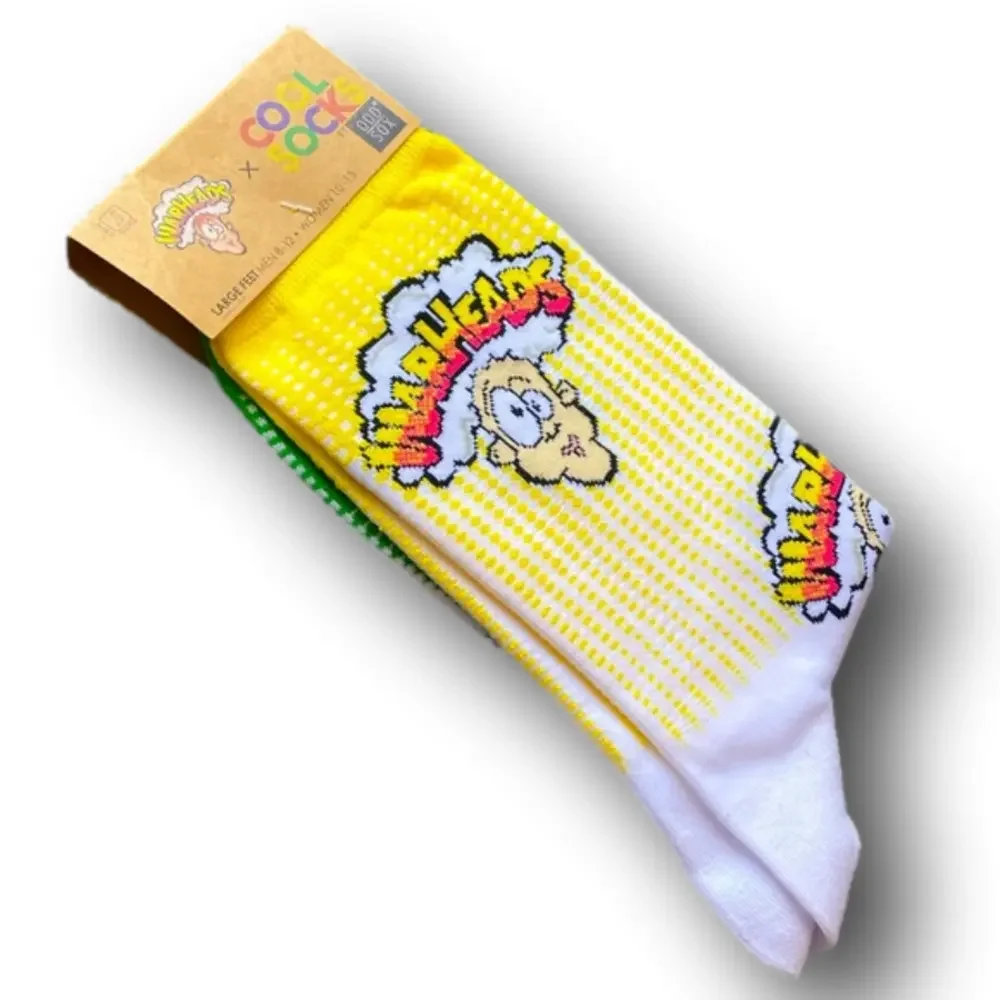 3/$20 Warheads Retro Candy Funny Novelty Crew Socks - Brand New